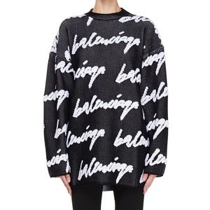 Balenciaga Black Scribble Logo sweater